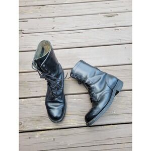 Military Issue Combat Boots Black‎ Leather Vintage 1976 Service Boots 5.5D